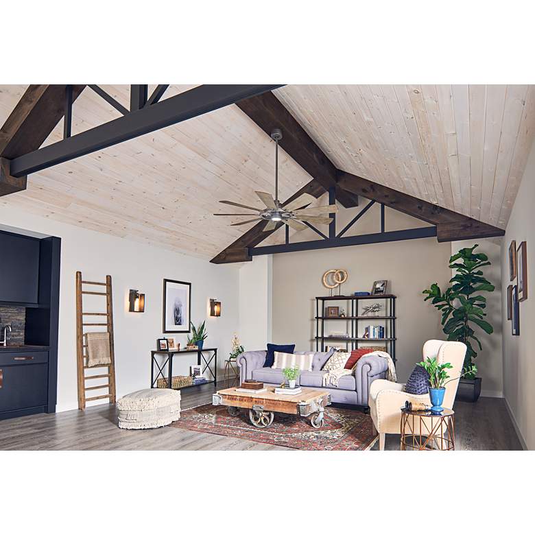 Image 5 65 inch Kichler Gentry Anvil Iron LED Ceiling Fan with Wall Control more views