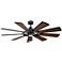 65" Kichler Gentry Black LED Wagon Wheel Ceiling Fan with Wall Control