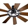 65" Kichler Gentry Black LED Wagon Wheel Ceiling Fan with Wall Control