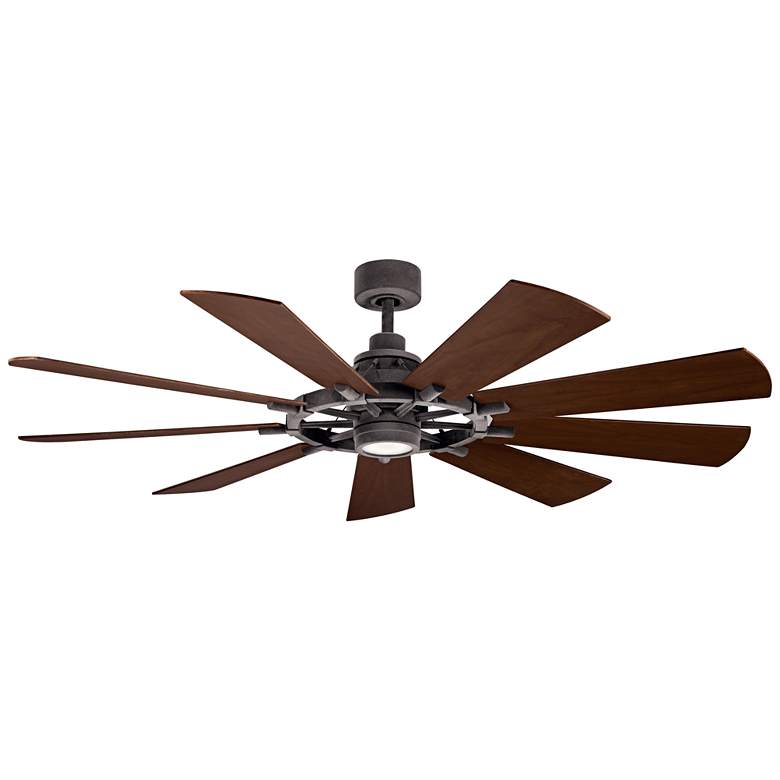 Image 2 65 inch Kichler Gentry Weathered Zinc LED Ceiling Fan with Wall Control