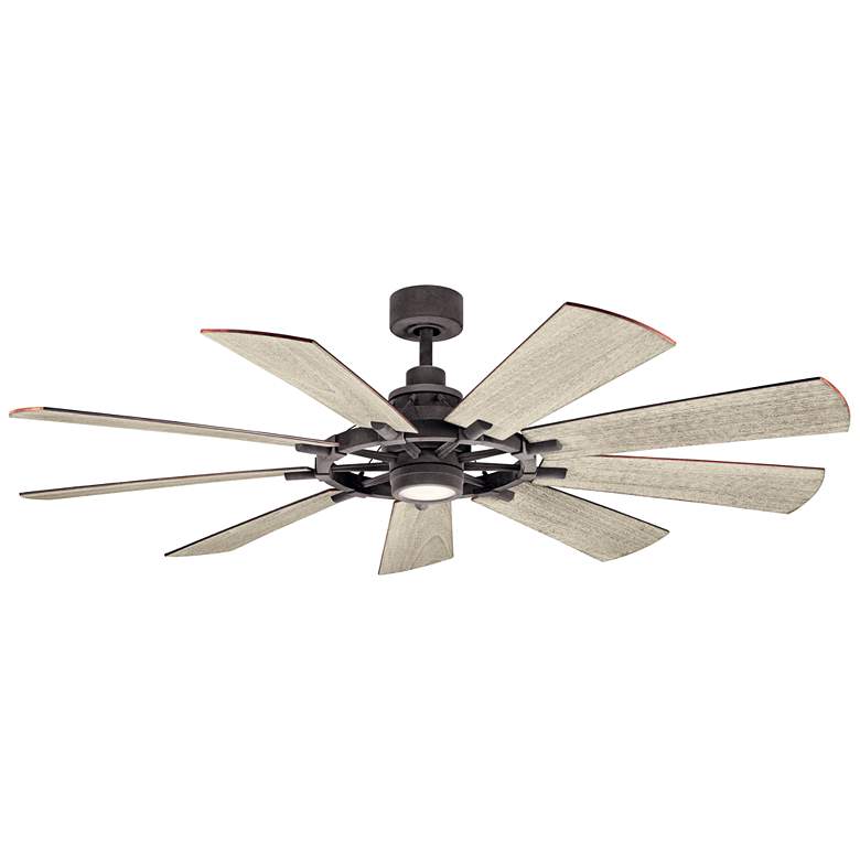 Image 3 65" Kichler Gentry Weathered Zinc LED Ceiling Fan with Wall Control more views