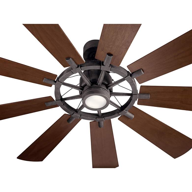 Image 4 65" Kichler Gentry Weathered Zinc LED Ceiling Fan with Wall Control more views