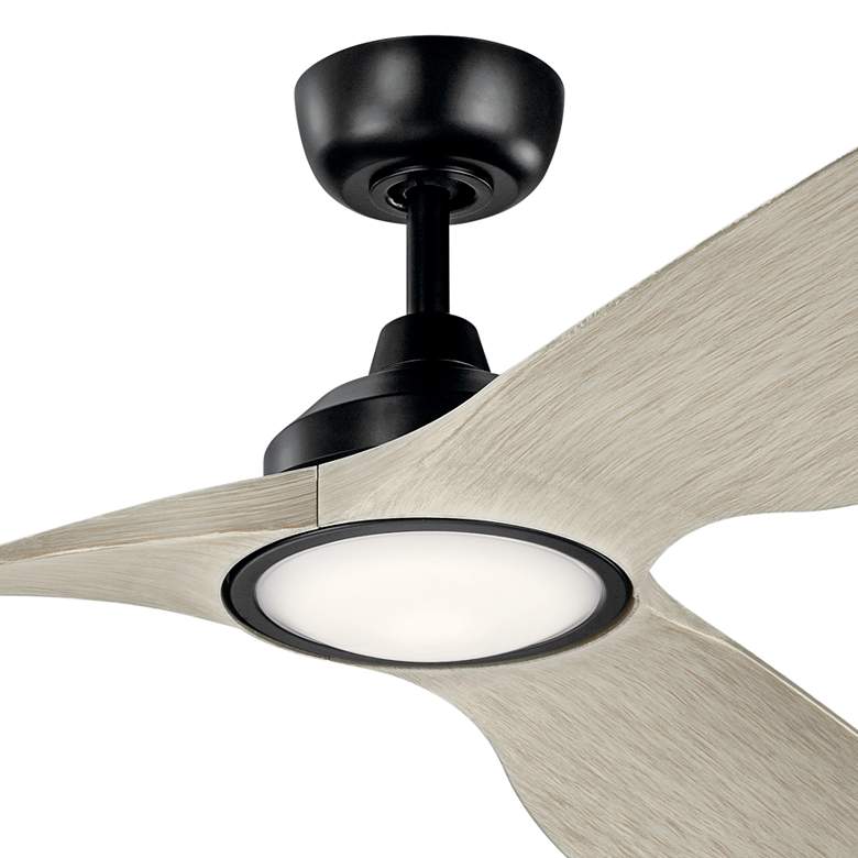 Image 3 65" Kichler Imari Black Damp Rated Modern LED Fan with Wall Control more views