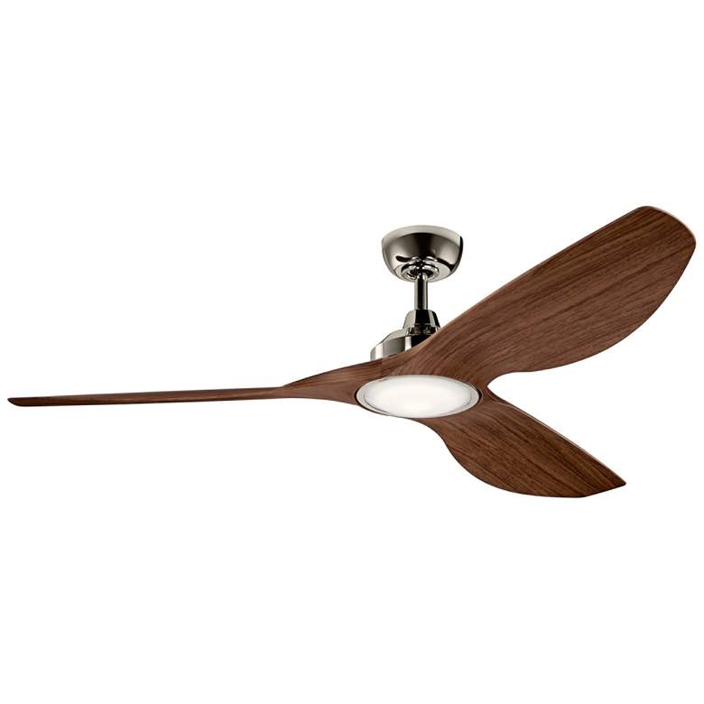 Image 2 65 inch Kichler Imari Walnut and Nickel LED Ceiling Fan with Wall Control