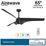 6_65" Minka Aire Airewave Black Maple Indoor LED Ceiling Fan with Remote more views
