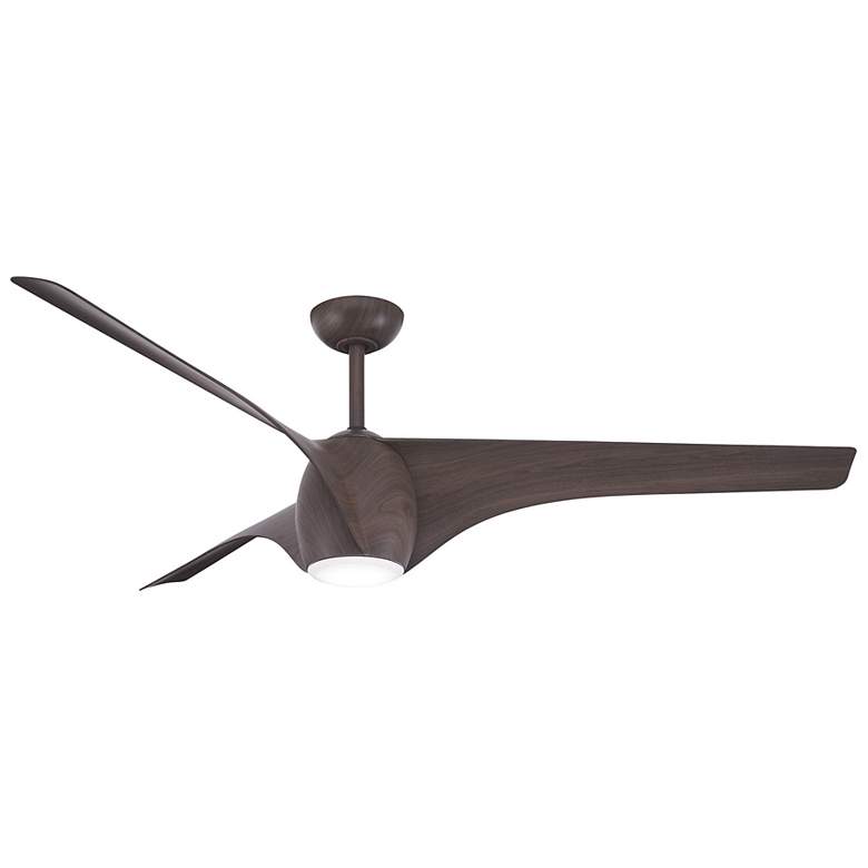 Image 2 65" Minka Aire Airewave Dark Maple Indoor LED Ceiling Fan with Remote