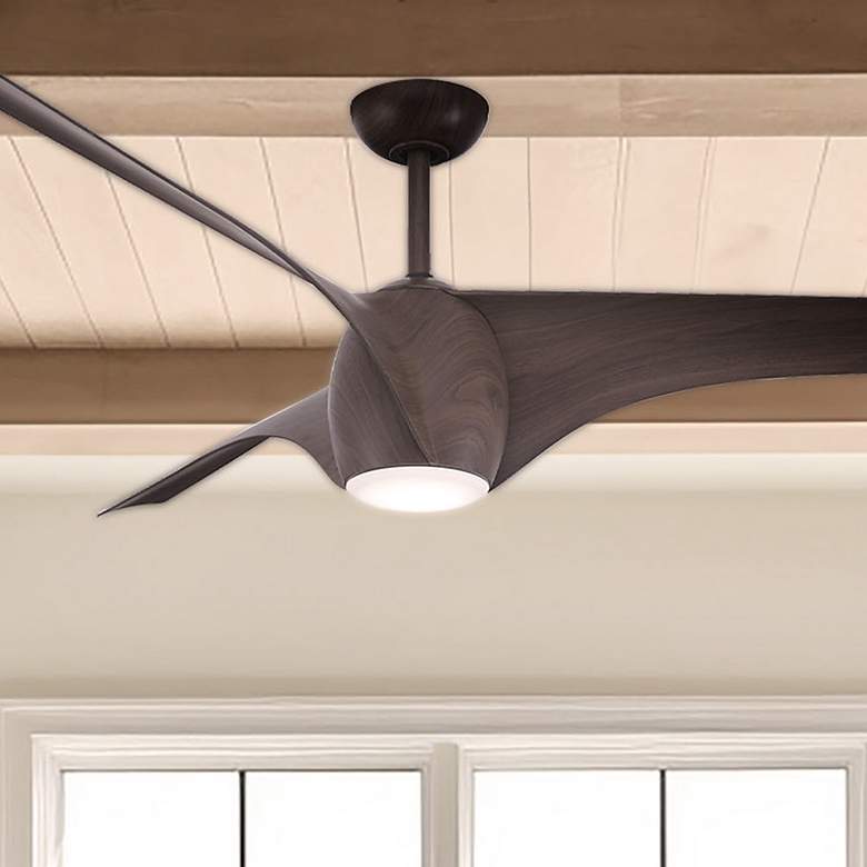Image 1 65" Minka Aire Airewave Dark Maple Indoor LED Ceiling Fan with Remote