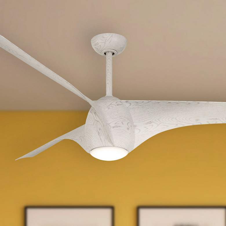 Image 1 65" Minka Aire Airewave Sterling Maple Indoor Remote LED Ceiling Fan