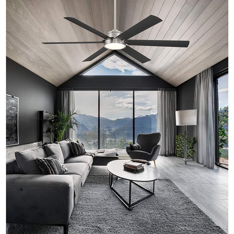 Image 4 65" Minka-Aire Cairo Brushed Nickel Wet Location 6-Blade Smart Fan more views