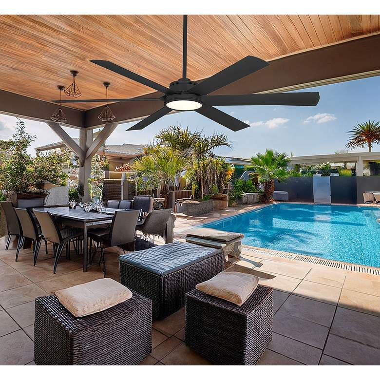 Image 4 65" Minka Aire Cairo Coal Black LED Smart Ceiling Fan more views