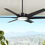 65" Minka Aire Deco Coal Outdoor Rated CCT LED Ceiling Fan with Remote