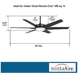 Image5 of 65" Minka Aire Deco Coal Outdoor Rated CCT LED Ceiling Fan with Remote more views