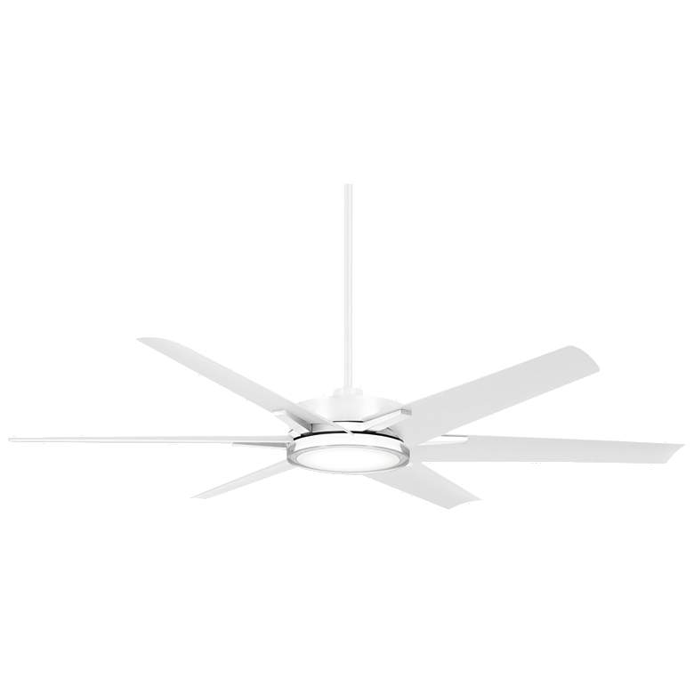 Image 2 65" Minka Aire Deco Flat White Outdoor CCT LED Ceiling Fan with Remote
