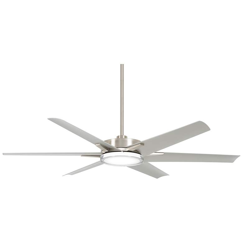 Image 2 65" Minka Aire Deco Wet LED Brushed Nickel Ceiling Fan with Remote
