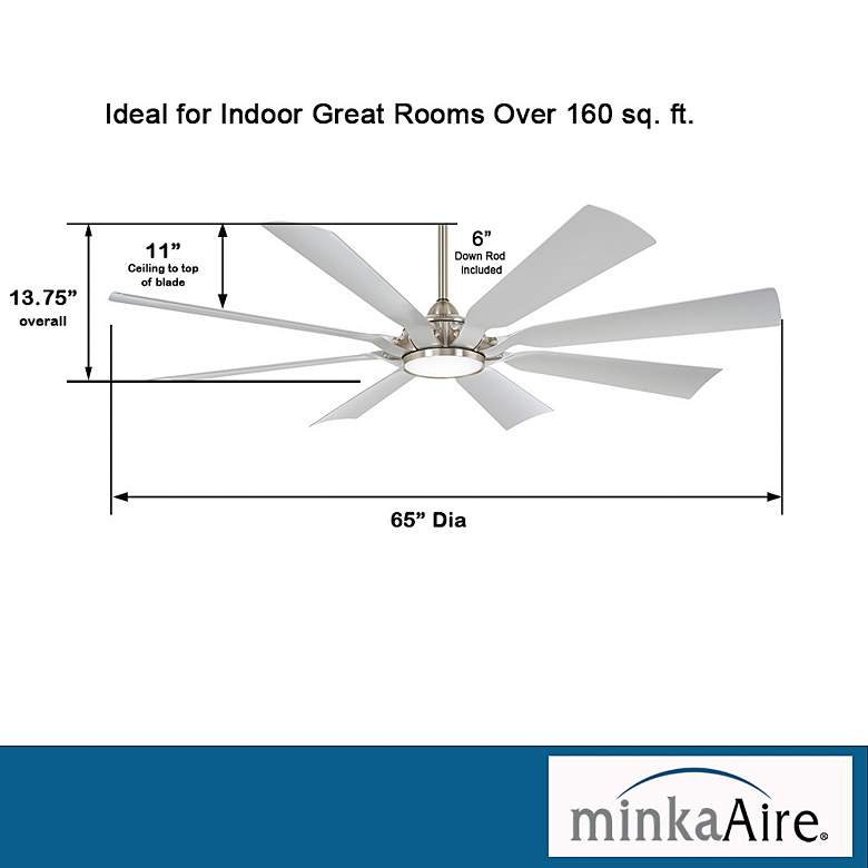 Image 7 65" Minka Aire Future Brushed Nickel LED Outdoor Fan with Remote more views