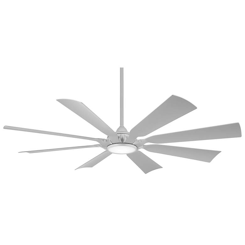 Image 1 65" Minka Aire Future Flat White LED Outdoor Ceiling Fan with Remote