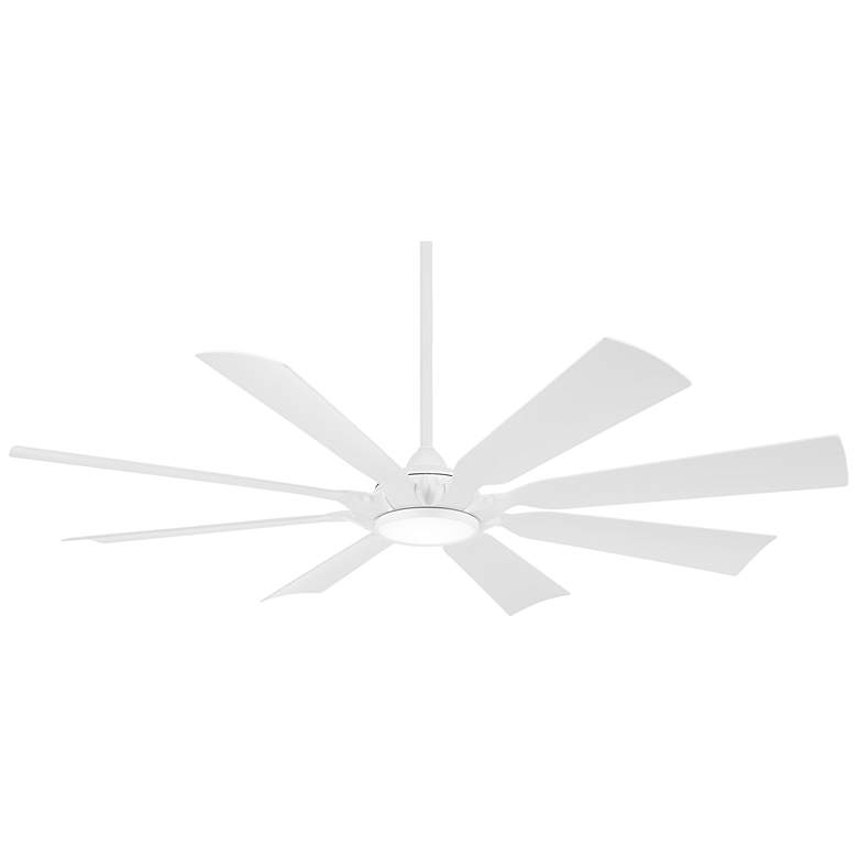 Image 1 65 inch Minka Aire Future Flat White LED Outdoor Ceiling Fan with Remote