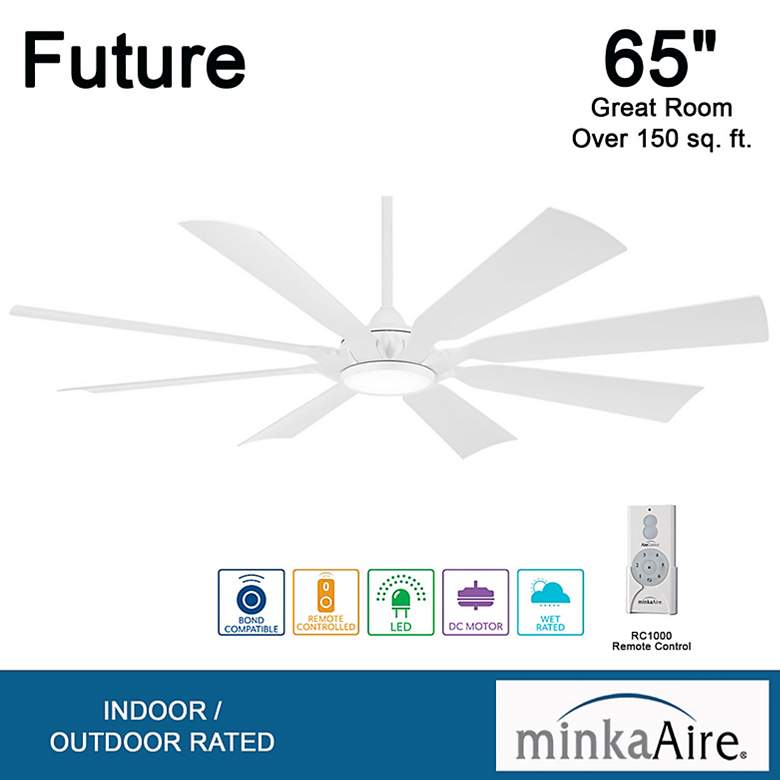 Image 7 65" Minka Aire Future Flat White LED Outdoor Ceiling Fan with Remote more views