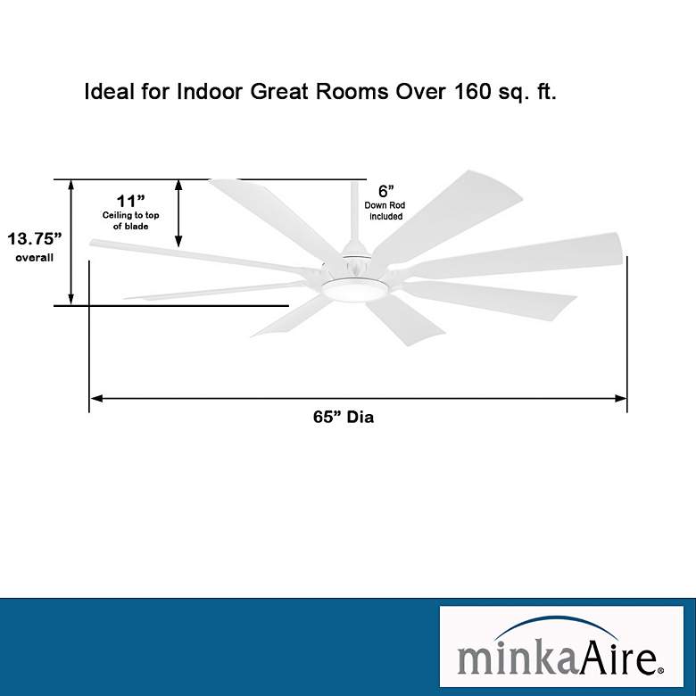 Image 7 65" Minka Aire Future Flat White LED Outdoor Ceiling Fan with Remote more views