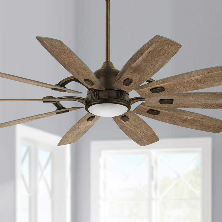 Image 1 65 inch Minka Aire Heirloom Bronze Rustic Barn LED Smart Ceiling Fan