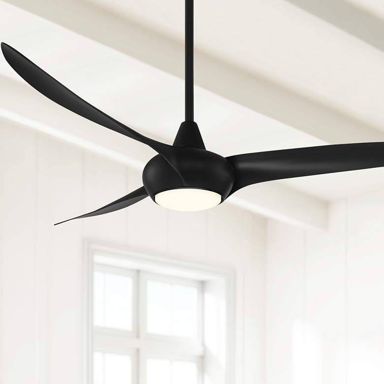 Image 1 65" Minka Aire Light Wave Coal Large LED Ceiling Fan with Remote