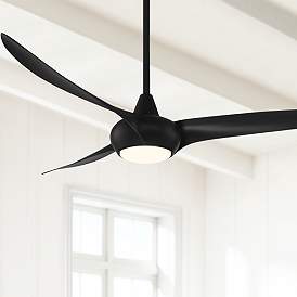 Image1 of 65" Minka Aire Light Wave Coal Large LED Ceiling Fan with Remote