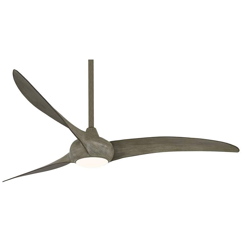 Image 2 65" Minka Aire Light Wave Driftwood Large LED Ceiling Fan with Remote