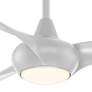65" Minka Aire Light Wave Silver Large Modern Ceiling Fan with Remote