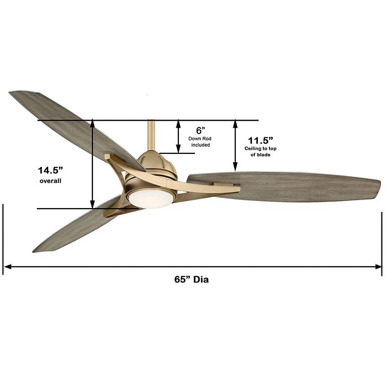 Image 5 65 inch Minka Aire Molino Soft Brass Wet Location LED Smart Fan more views