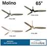 65" Minka Aire Molino Soft Brass Wet Location LED Smart Fan