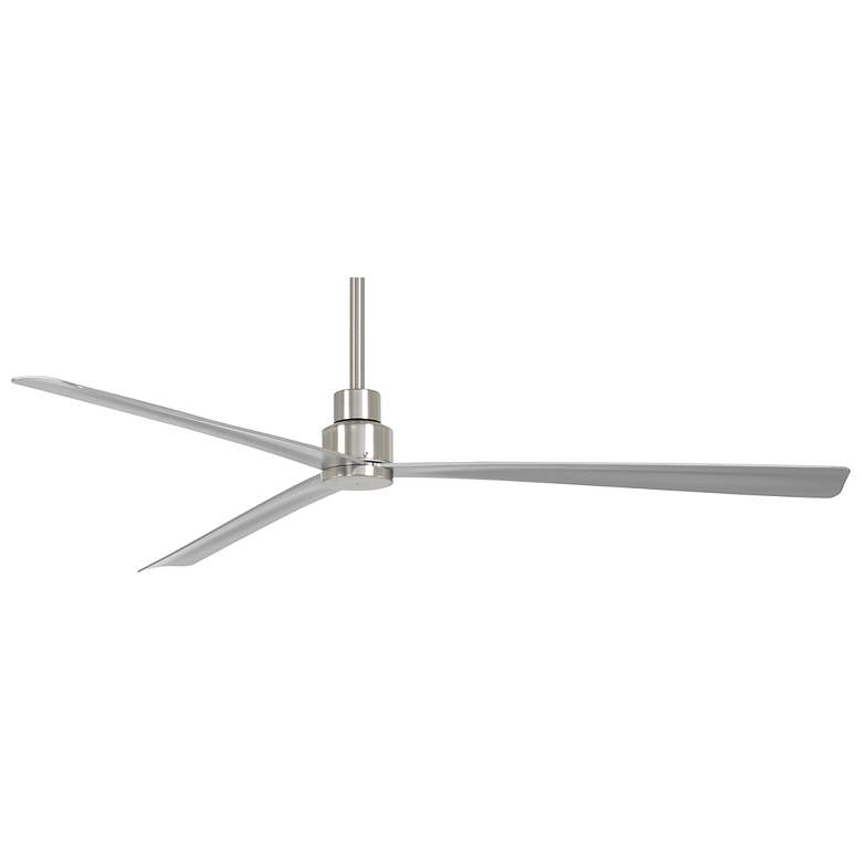 Image 1 65" Minka Aire Simple Brushed Nickel Outdoor Ceiling Fan with Remote