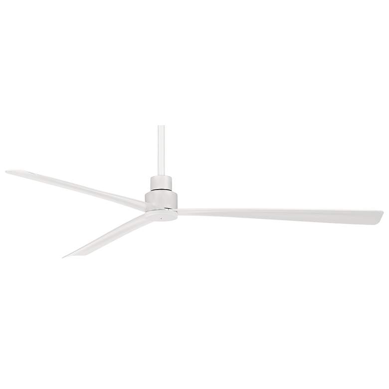 Image 1 65 inch Minka Aire Simple Flat White Outdoor Ceiling Fan with Remote