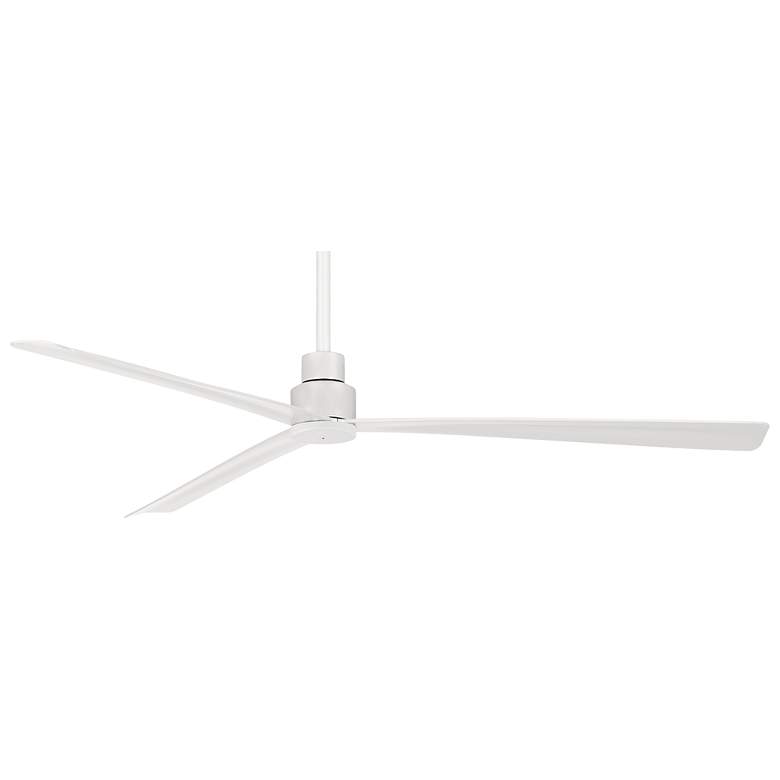 Image 2 65" Minka Aire Simple Flat White Outdoor Ceiling Fan with Remote