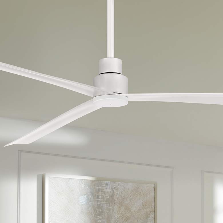 Image 1 65" Minka Aire Simple Flat White Outdoor Ceiling Fan with Remote