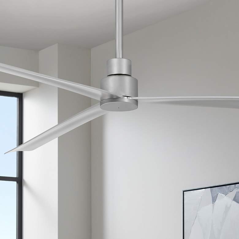 Image 1 65" Minka Aire Simple Silver Outdoor Ceiling Fan with Remote Control