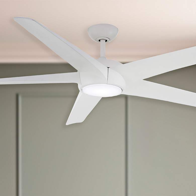 Image 2 65" Minka Aire Skymaster Flat White LED Indoor Ceiling Fan with Remote