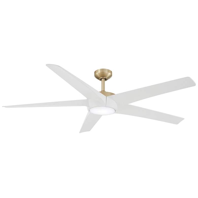 Image 2 65" Minka Aire Skymaster Soft Brass LED Indoor Ceiling Fan with Remote
