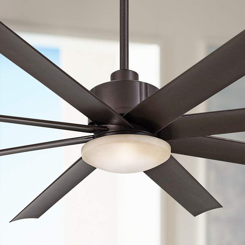 Image 1 65" Minka Aire Slipstream Bronze LED Large Outdoor Fan with Remote