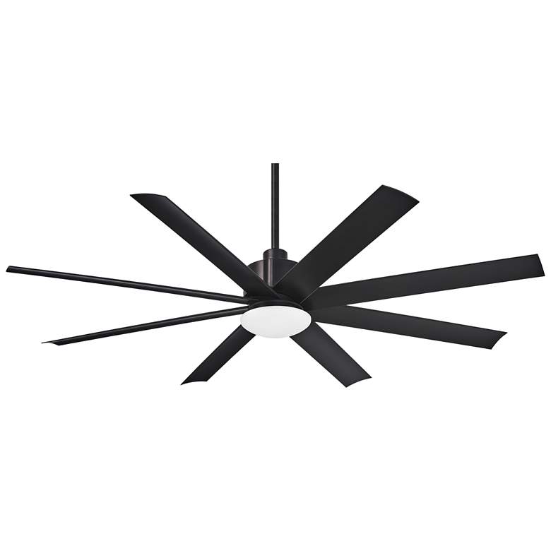 65&quot; Minka Aire Slipstream Coal Black Outdoor LED Fan with Remote