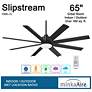 7_65" Minka Aire Slipstream Coal Black Wet Location LED Fan with Remote more views