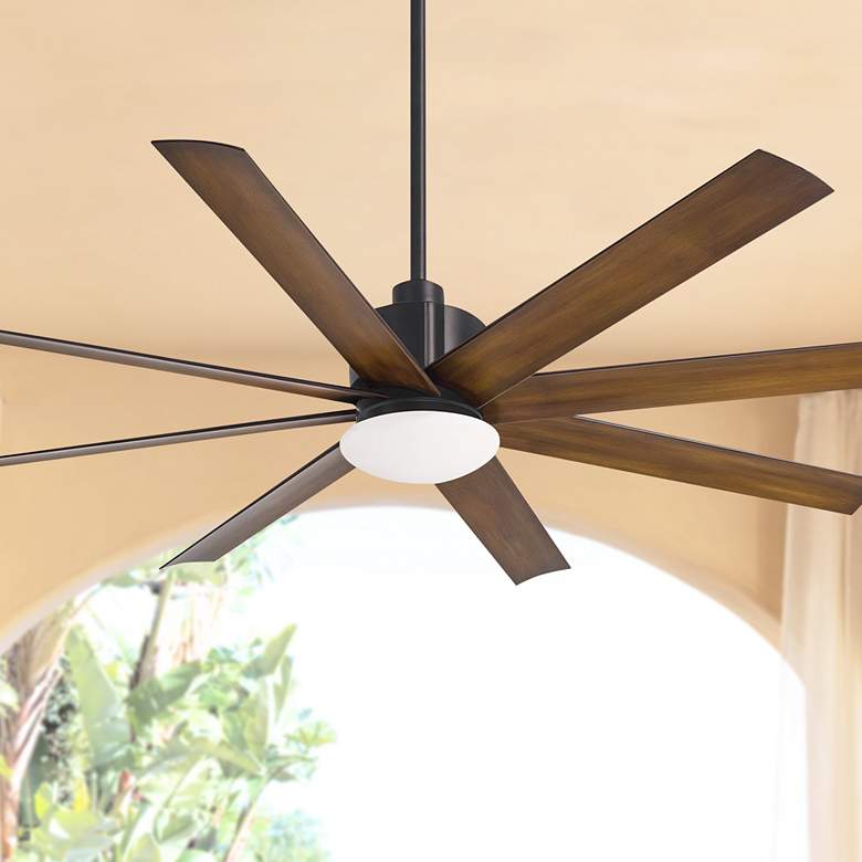Image 1 65" Minka Aire Slipstream Coal Wet Rated Large Ceiling Fan with Remote