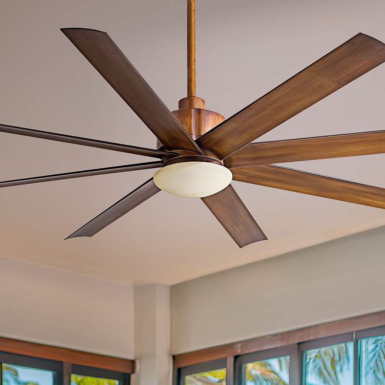 Image 1 65" Minka Aire Slipstream Koa Brown Wet Rated Ceiling Fan with Remote