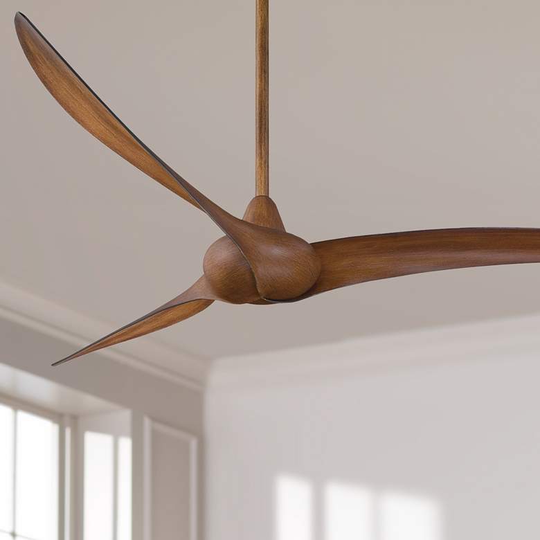 Image 1 65" Minka Aire Wave 3-Blade Distressed Koa Ceiling Fan with Remote