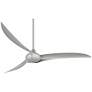 65" Minka Aire Wave Silver Ceiling Fan with Remote Control