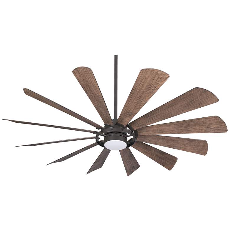 Image 2 65 inch Minka Aire Windmolen Bronze Wet Rated LED Smart Ceiling Fan