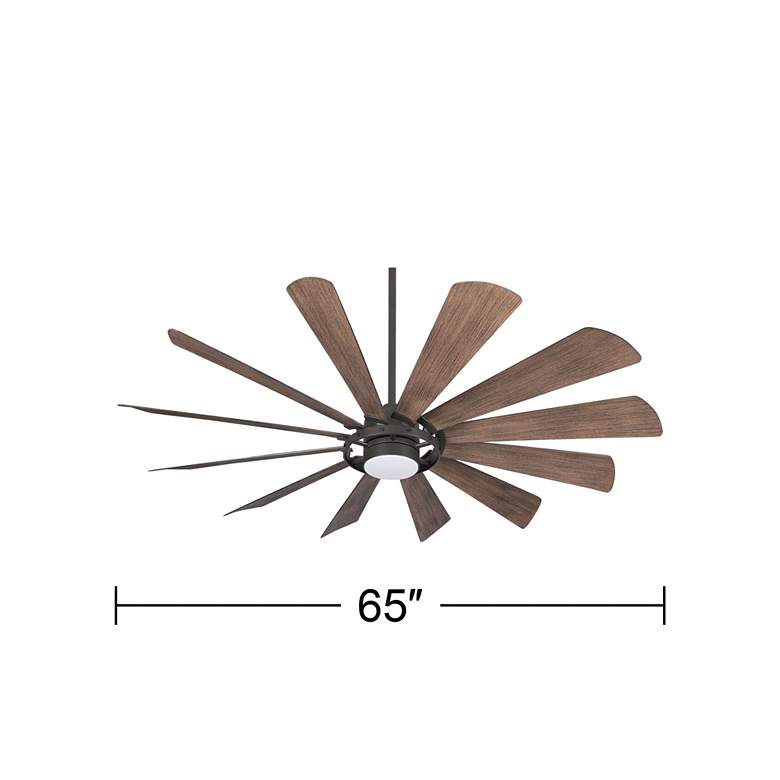 Image 6 65 inch Minka Aire Windmolen Bronze Wet Rated LED Smart Ceiling Fan more views