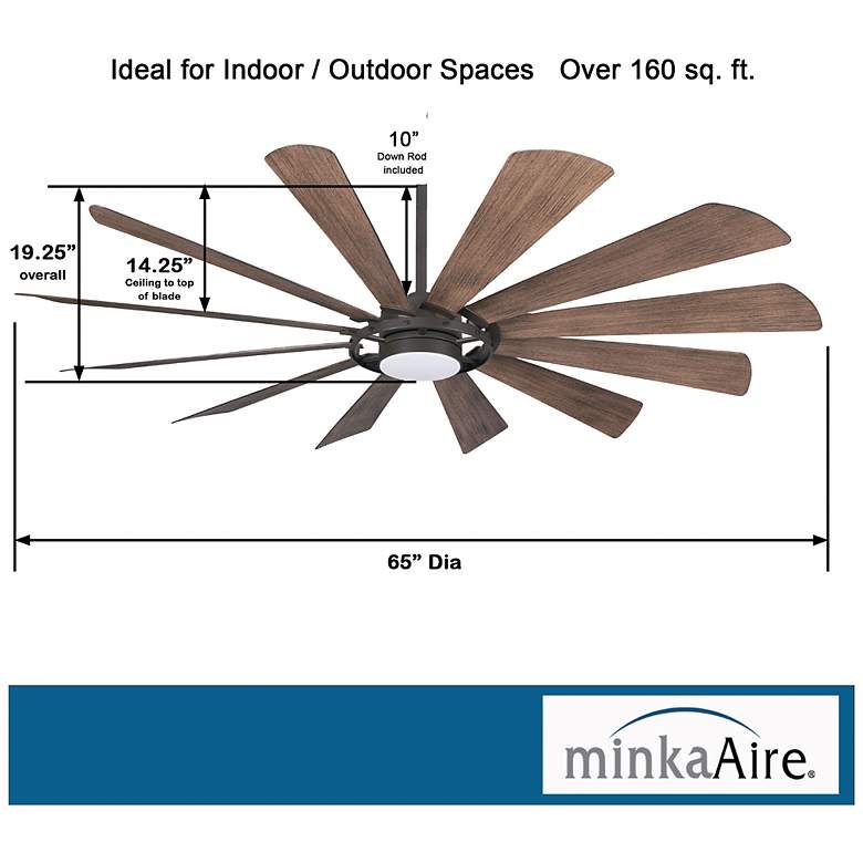 Image 6 65 inch Minka Aire Windmolen Bronze Wet Rated LED Smart Ceiling Fan more views