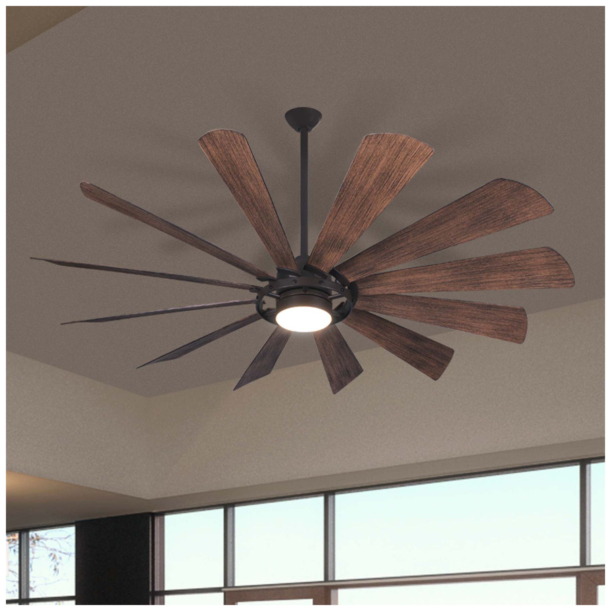 65" Minka Aire Windmolen Bronze Wet Rated LED Smart Ceiling Fan