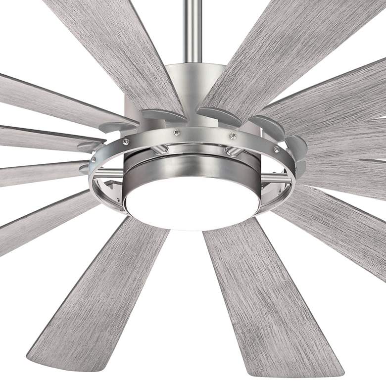 Image 3 65" Minka Aire Windmolen Brushed Steel LED Wet Rated Smart Ceiling Fan more views