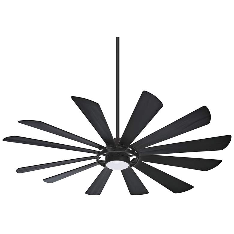 Image 2 65 inch Minka Aire Windmolen Textured Coal LED Wet Rated Smart Ceiling Fan